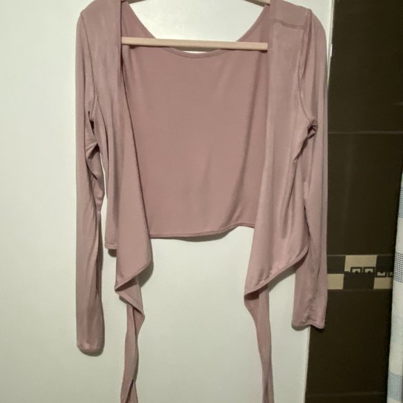 Pink Ballet Wrap Crop Top Size M - Picture 5 of 6